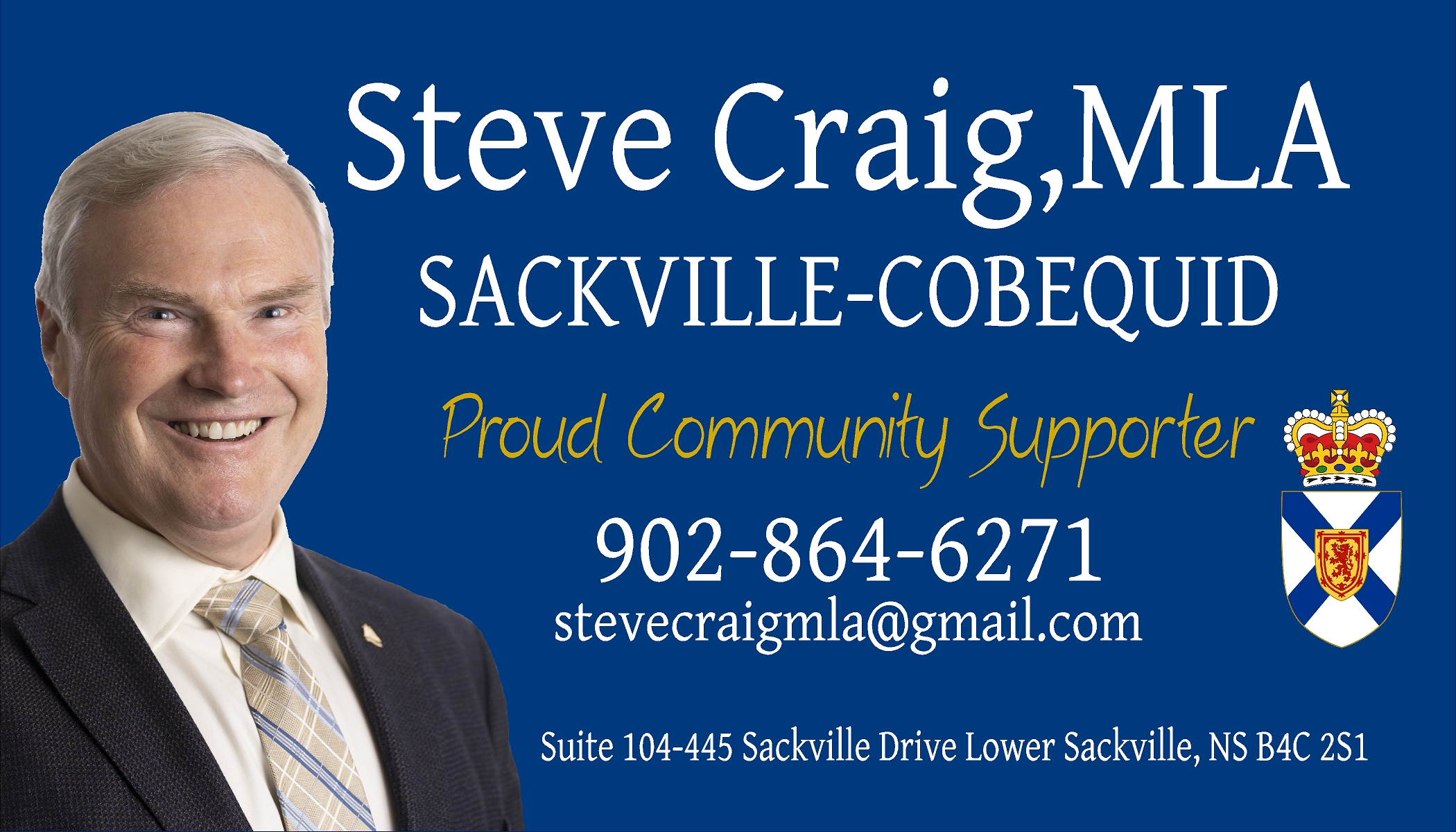 Steve Craig, Sackville-Cobequid MLA